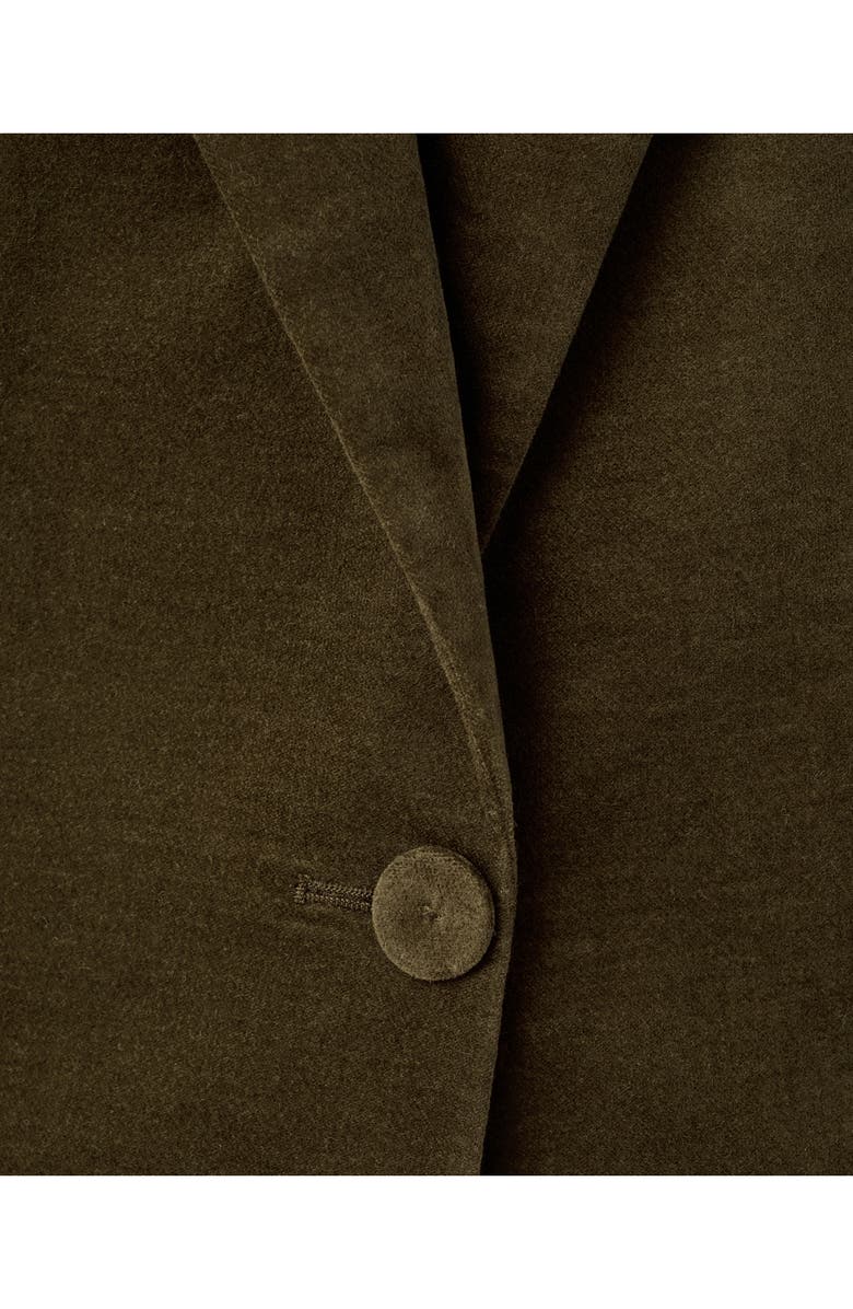 MANGO Stretch Velveteen Jacket, Alternate, color, Khaki Green