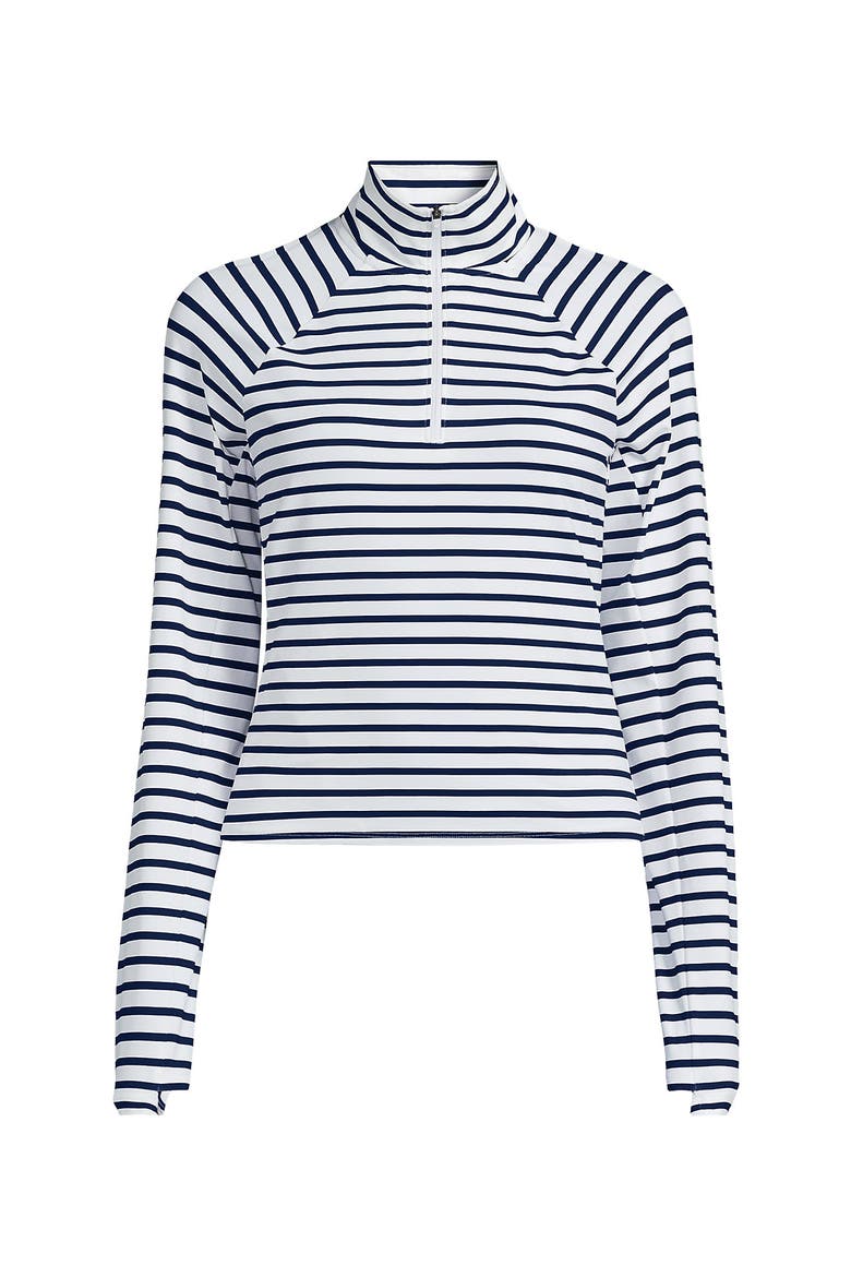 Long Sleeve Rash Guard Cover-up UPF 50, Alternate, color, White/Deep Sea Navy Stripe