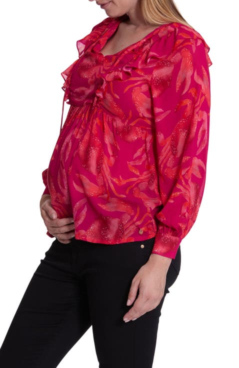 Nori maternity and nursing blouse