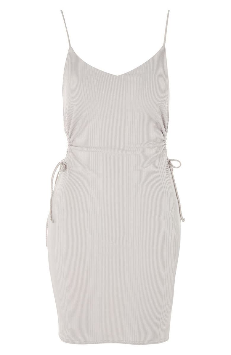 Topshop Drawstring Cutout Body-Con Dress, Alternate, color, 