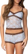 EDIKTED Dee Pointelle Stitch & Lace Camisole