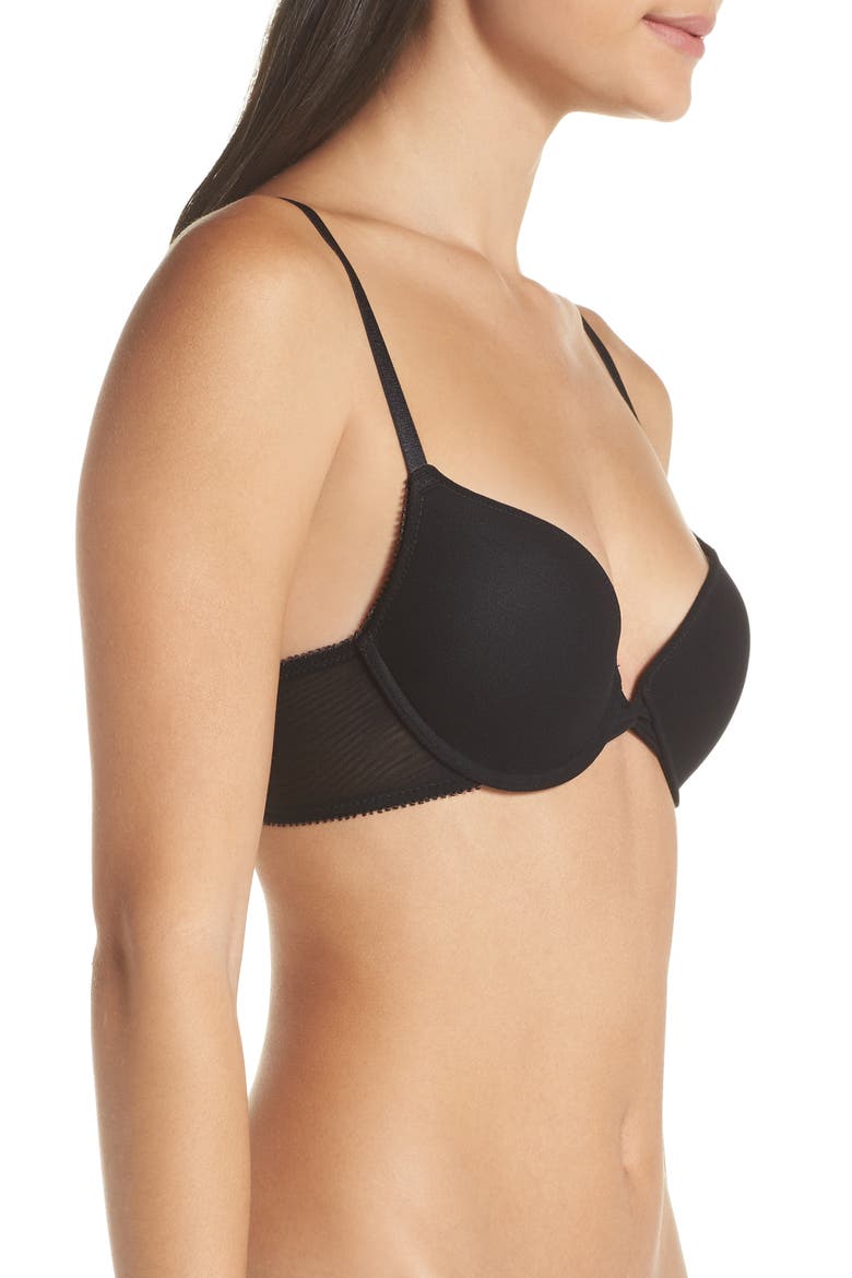 Bump It Up Underwire Push-Up Bra, Alternate, color, BLACK
