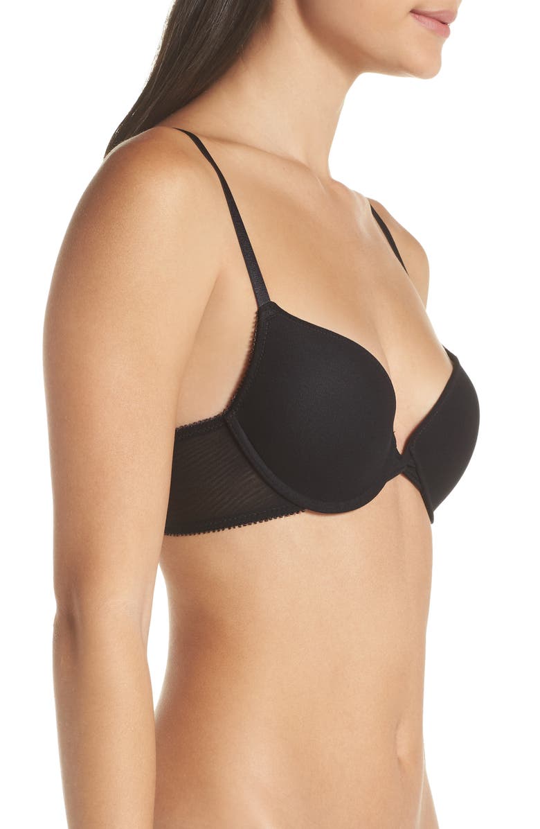 On Gossamer Bump It Up Underwire Push-Up Bra, Alternate, color, Black