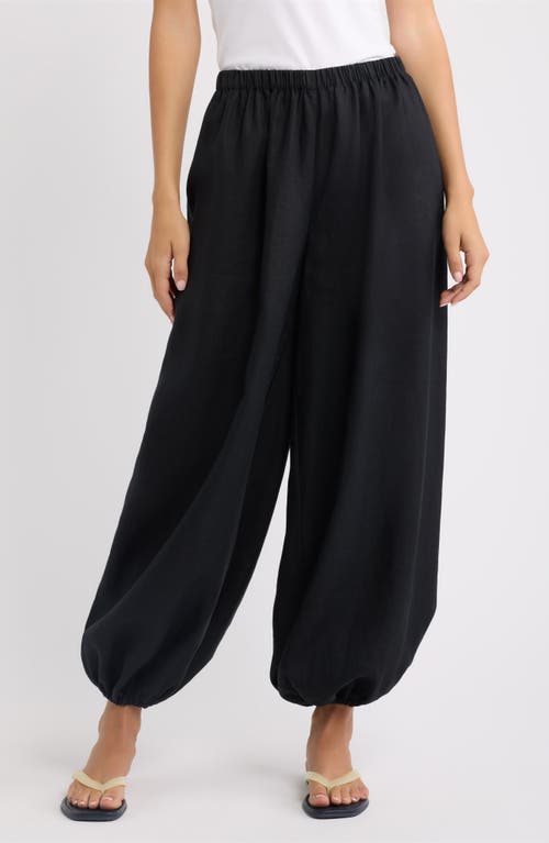 Faithfull The Brand Kortez Balloon Linen Pants In Black