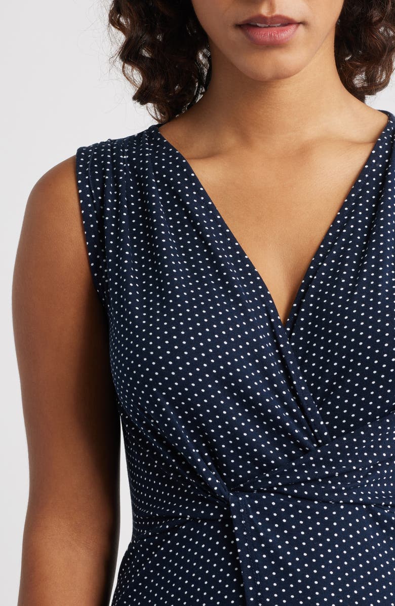 Loveappella Twist Front Sleeveless Top, Alternate, color, Navy / White