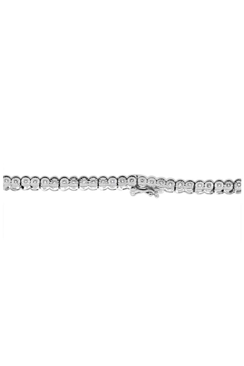 Sterling Silver 1.28 Carat Diamond Tennis Necklace, Alternate, color, Sterling Silver