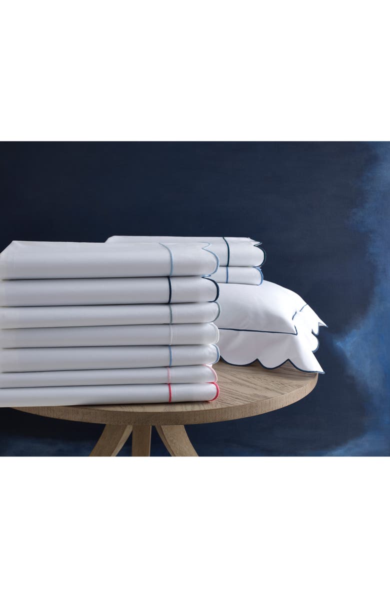 Matouk Butterfield 500 Thread Count Cotton Percale Flat Sheet, Alternate, color, Pool