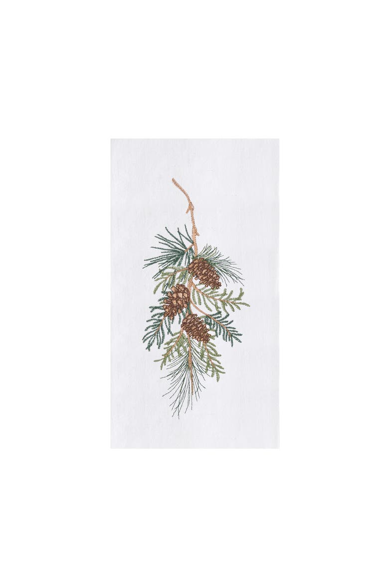 Pinecone Swag 100% Cotton Handtowel, Main, color, Brown