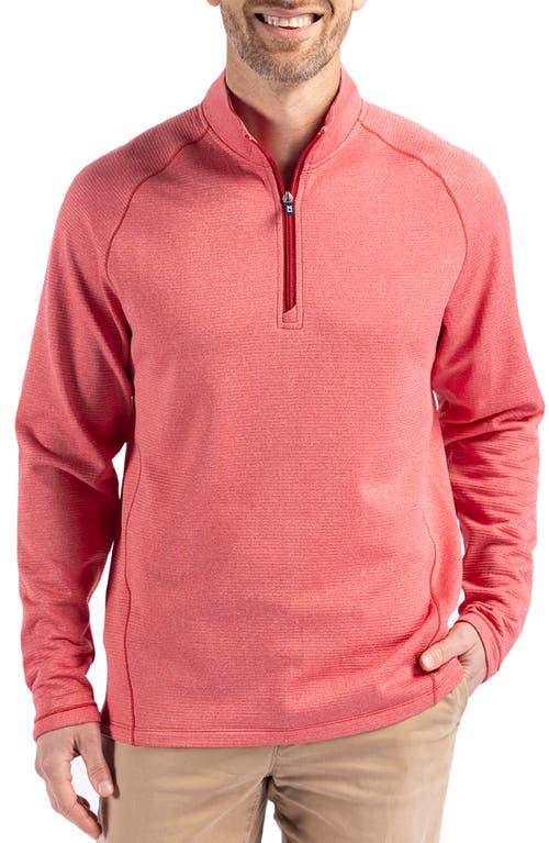 Cutter & Buck Peshastin Fleece Half Zip Pullover In Red Heather