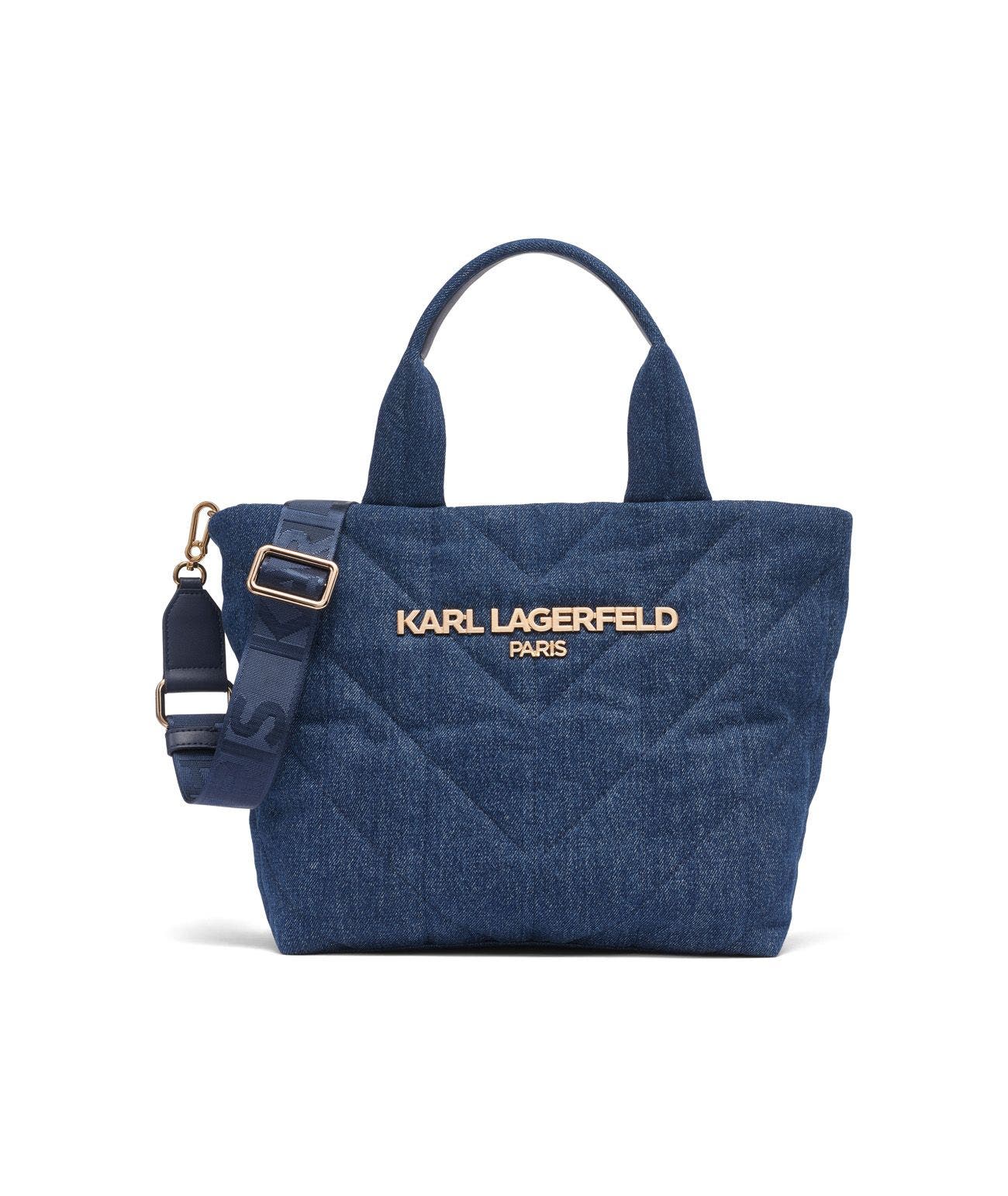 KARL LAGERFELD PARIS Voyage Tote, Main, color, Washed Denim