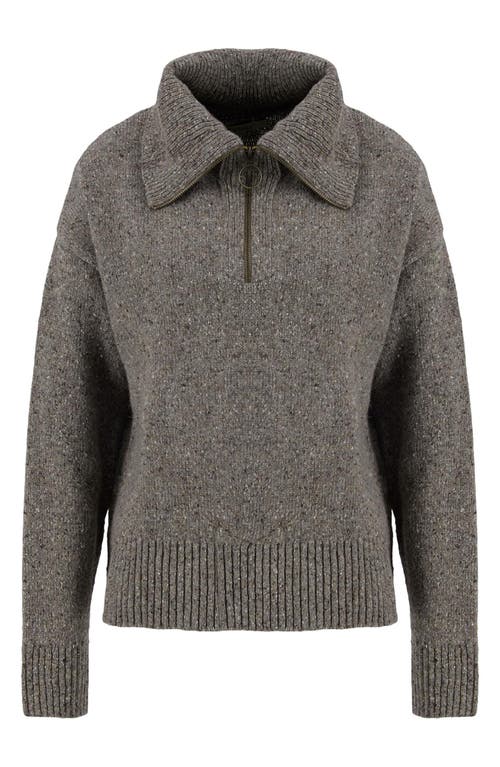 Barbour Lavensdale Wool Blend Half-zip Sweater In Gray