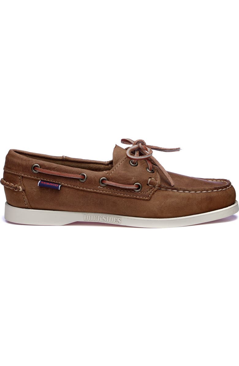 Sebago Portland Horse Boat Shoes, Main, color, Brown Meerkat