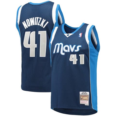 Men's Mitchell & Ness Dirk Nowitzki Navy Dallas Mavericks Hardwood Classics Swingman Jersey