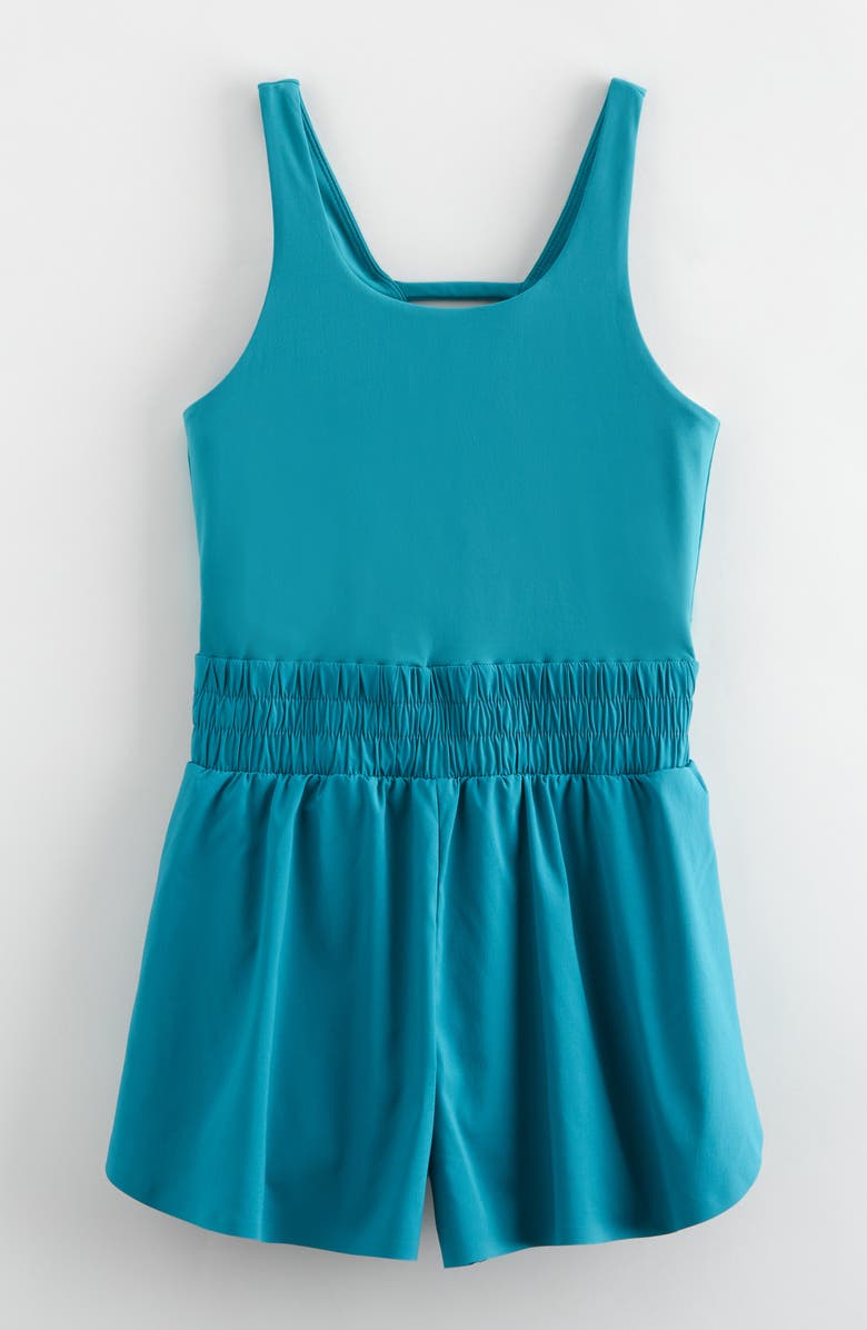 Zella Girl Kids' One & Done Romper, Main, color, Teal Bayou