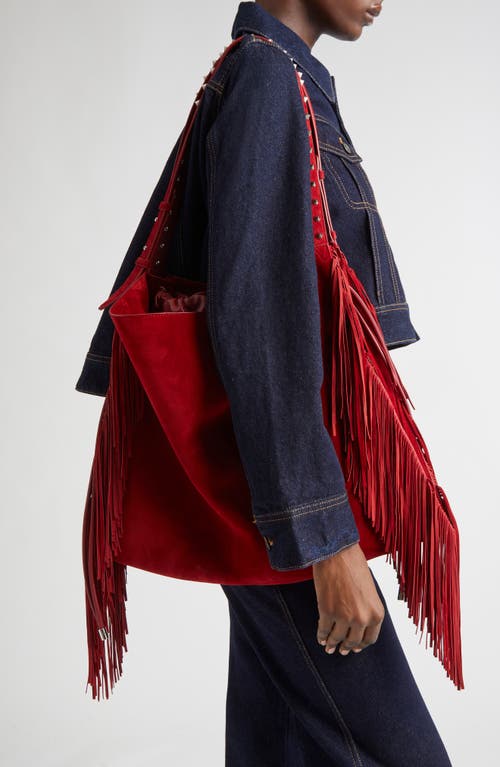 Christian Louboutin Baggy Fringe Suede Tote