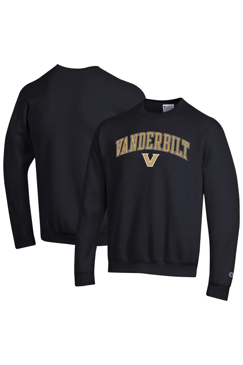 Men's Champion  Black Vanderbilt Commodores Arch Over Logo Pullover Sweatshirt, Alternate, color, Black