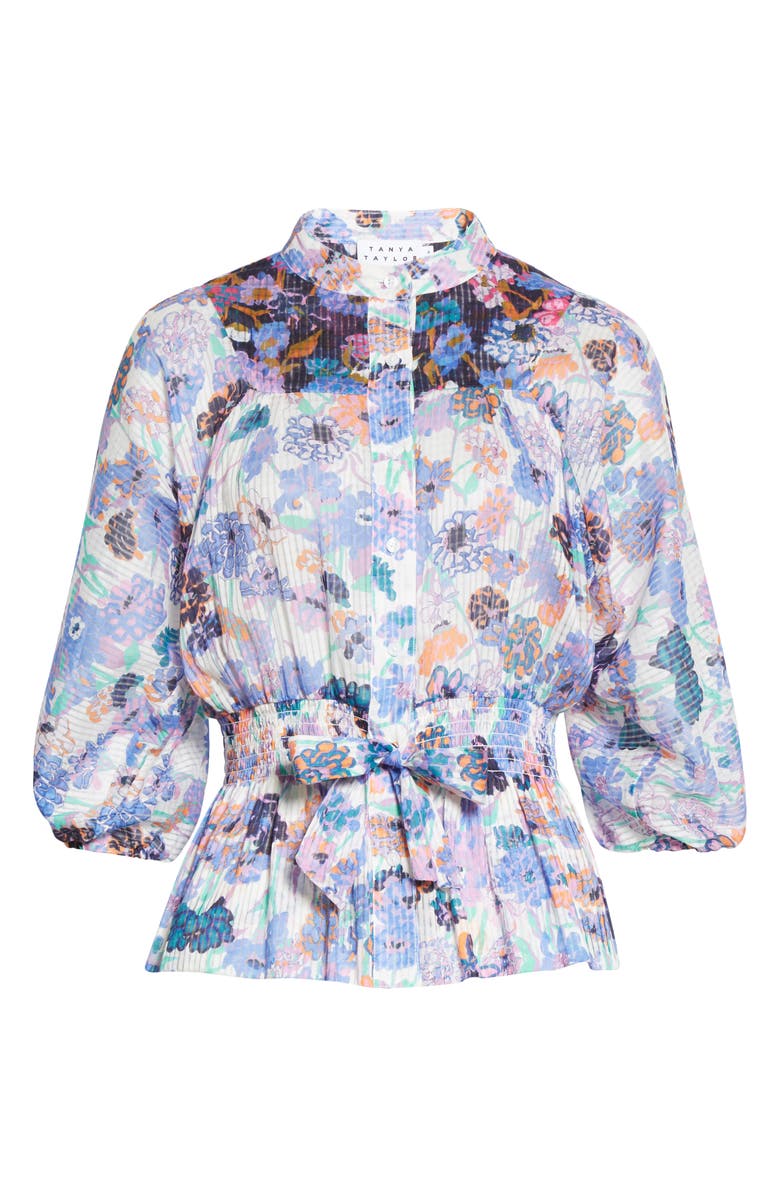 Tanya Taylor Otis Floral Cotton Blouse, Alternate, color, 