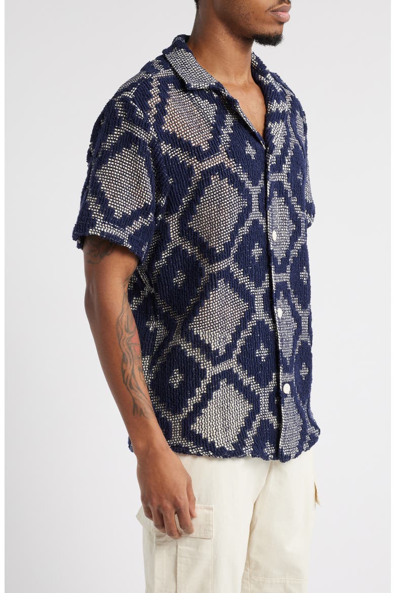 Trastevere Cuba Crochet Camp Shirt, Alternate, color, MULI