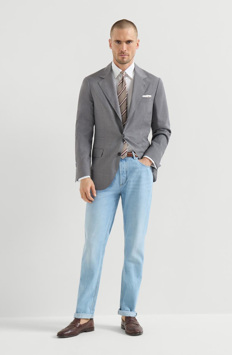 Brunello Cucinelli Deconstructed jacket in lightweight canvas, Alternate, color, Grey