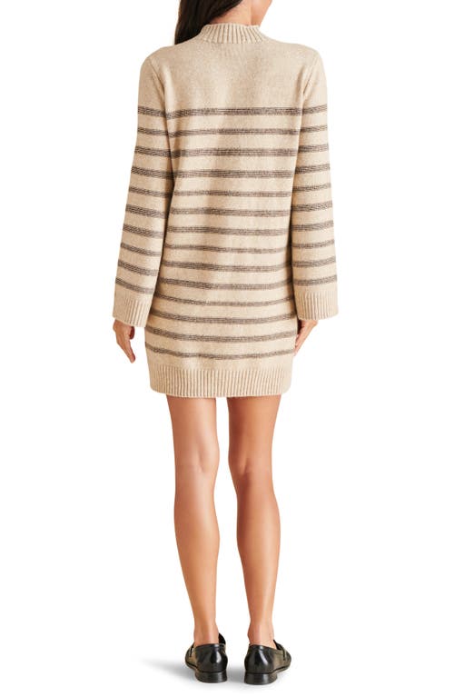 STEVE MADDEN STEVE MADDEN KALLIE STRIPE LONG SLEEVE MINI SWEATER DRESS