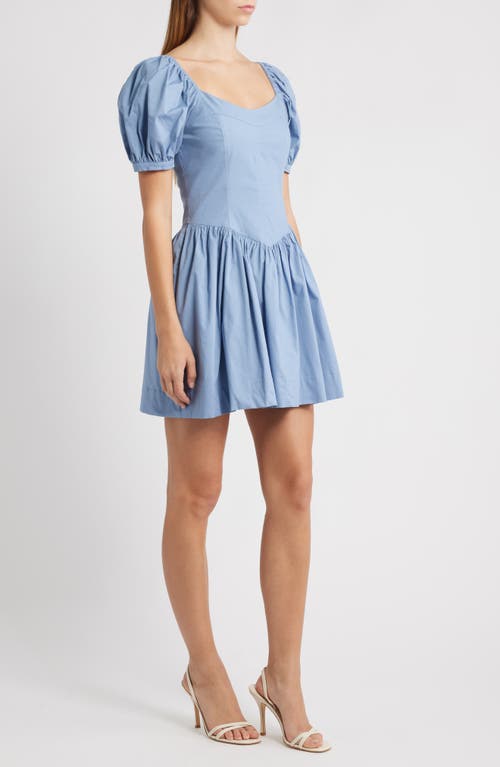 Wayf Fiona Short Sleeve Minidress In Blue