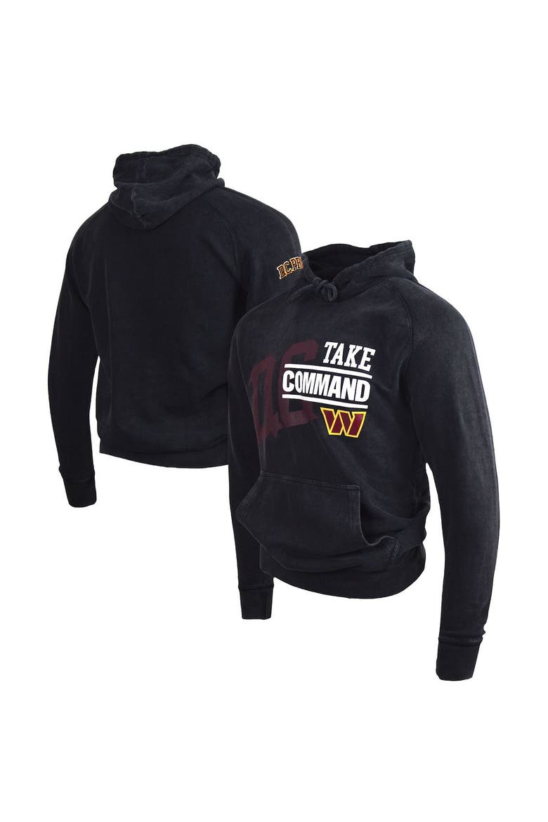 Unisex DC PROPER Black Washington Commanders Take Command Mineral Wash Vintage Pullover Hoodie, Main, color, Black