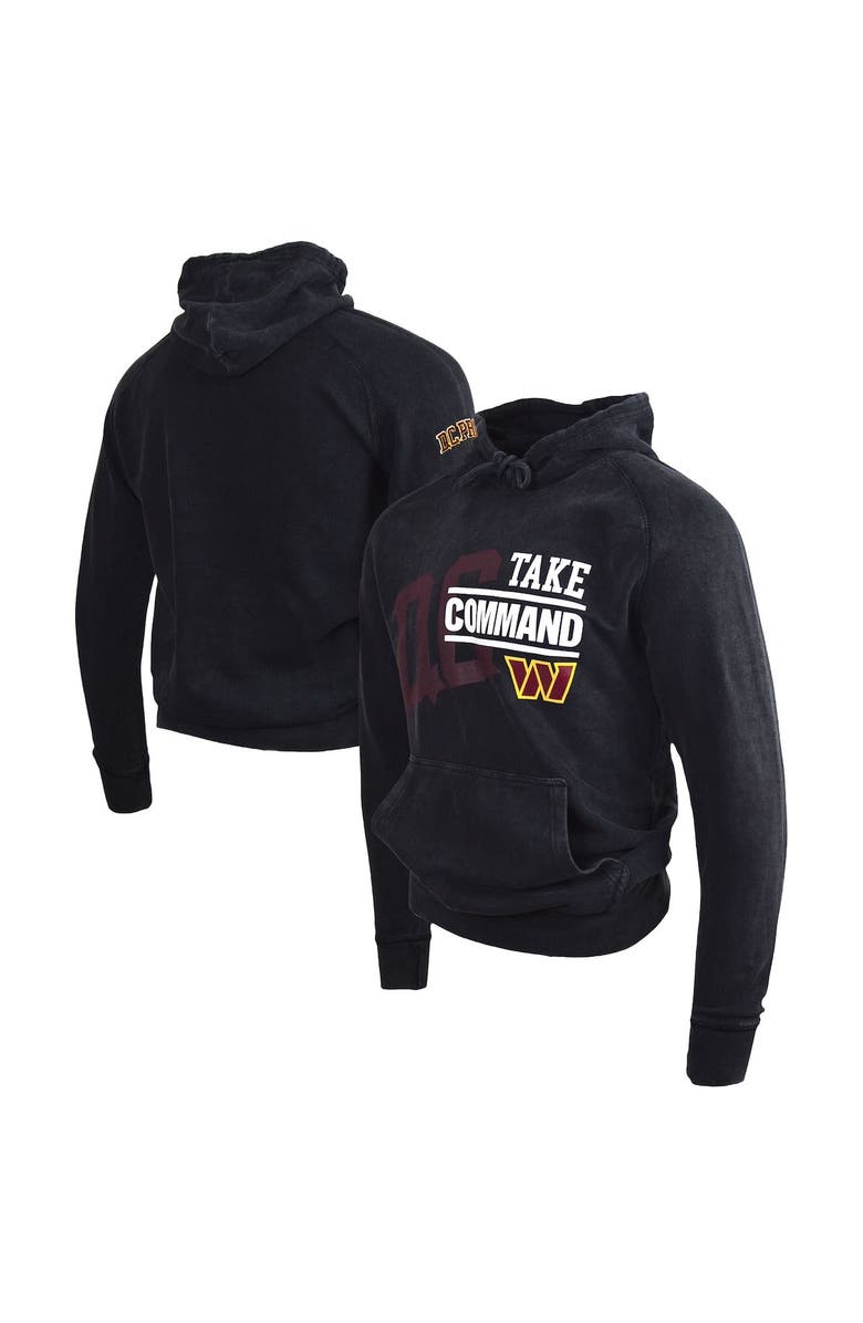 DC Proper Unisex DC PROPER Black Washington Commanders Take Command Mineral Wash Vintage Pullover Hoodie, Main, color, Black