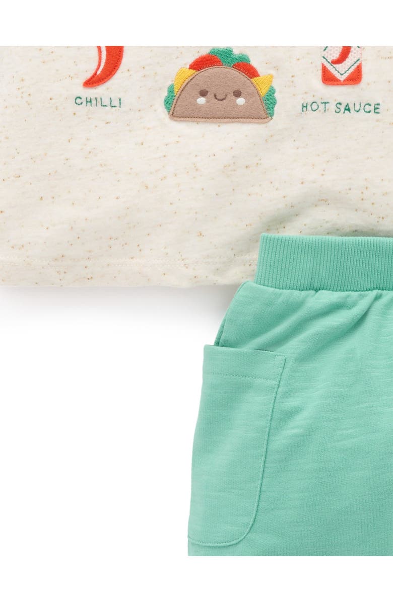 Purebaby Small Bites Tee and Short Set, Alternate, color, Iguana