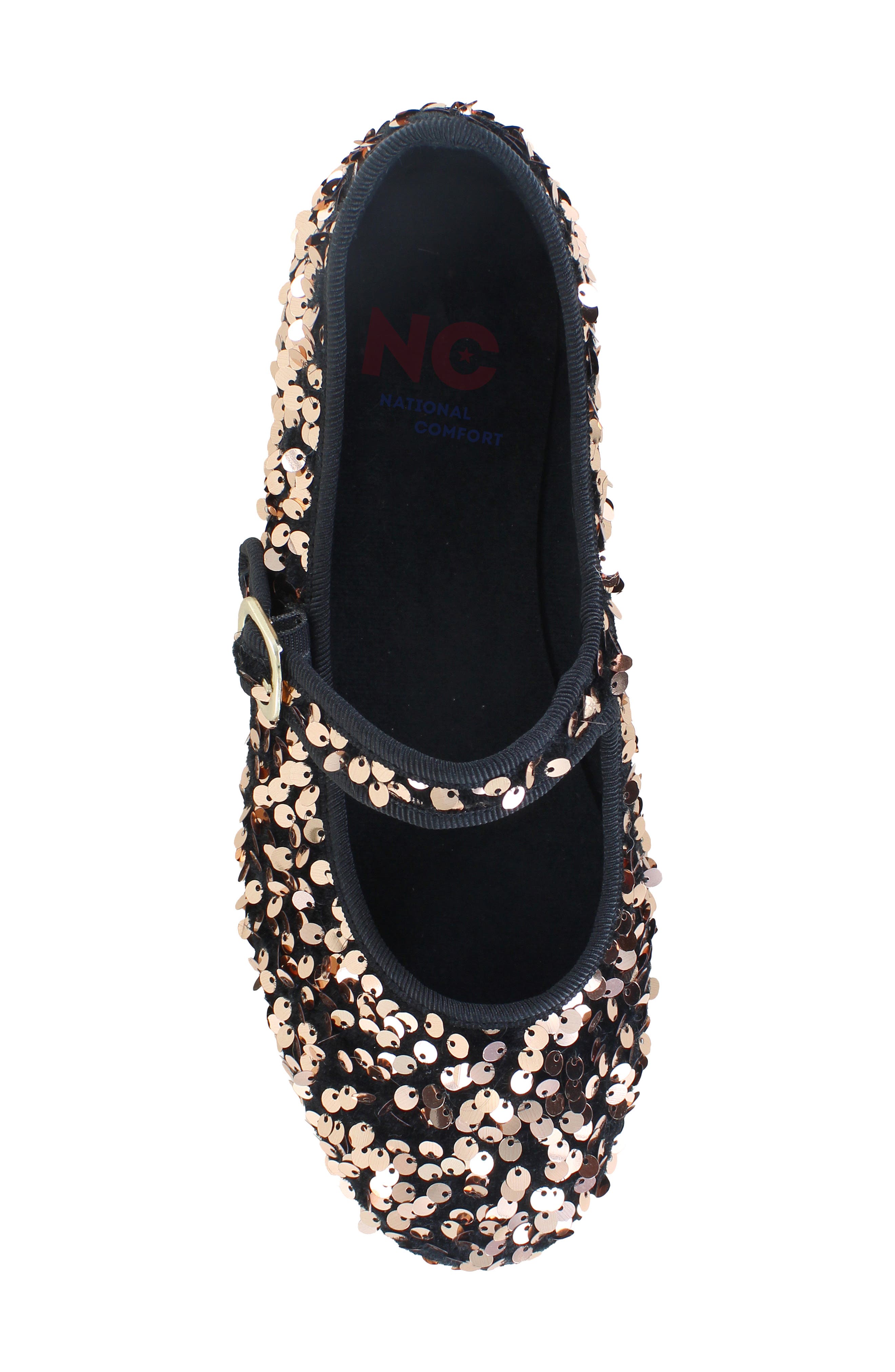 Sequin Embellished Mary Jane Flat, Alternate, color, COPPER