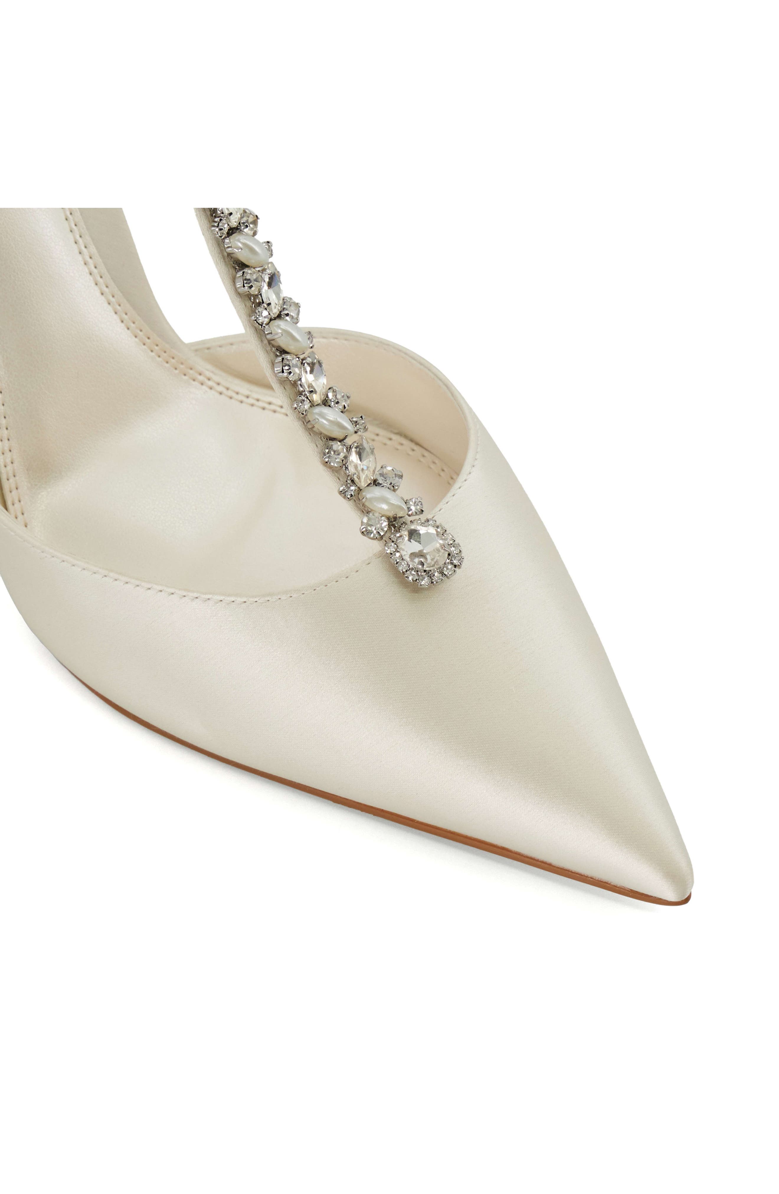 Dune London Devotional T-Strap Pointed Toe Pump, Alternate, color, Ivory