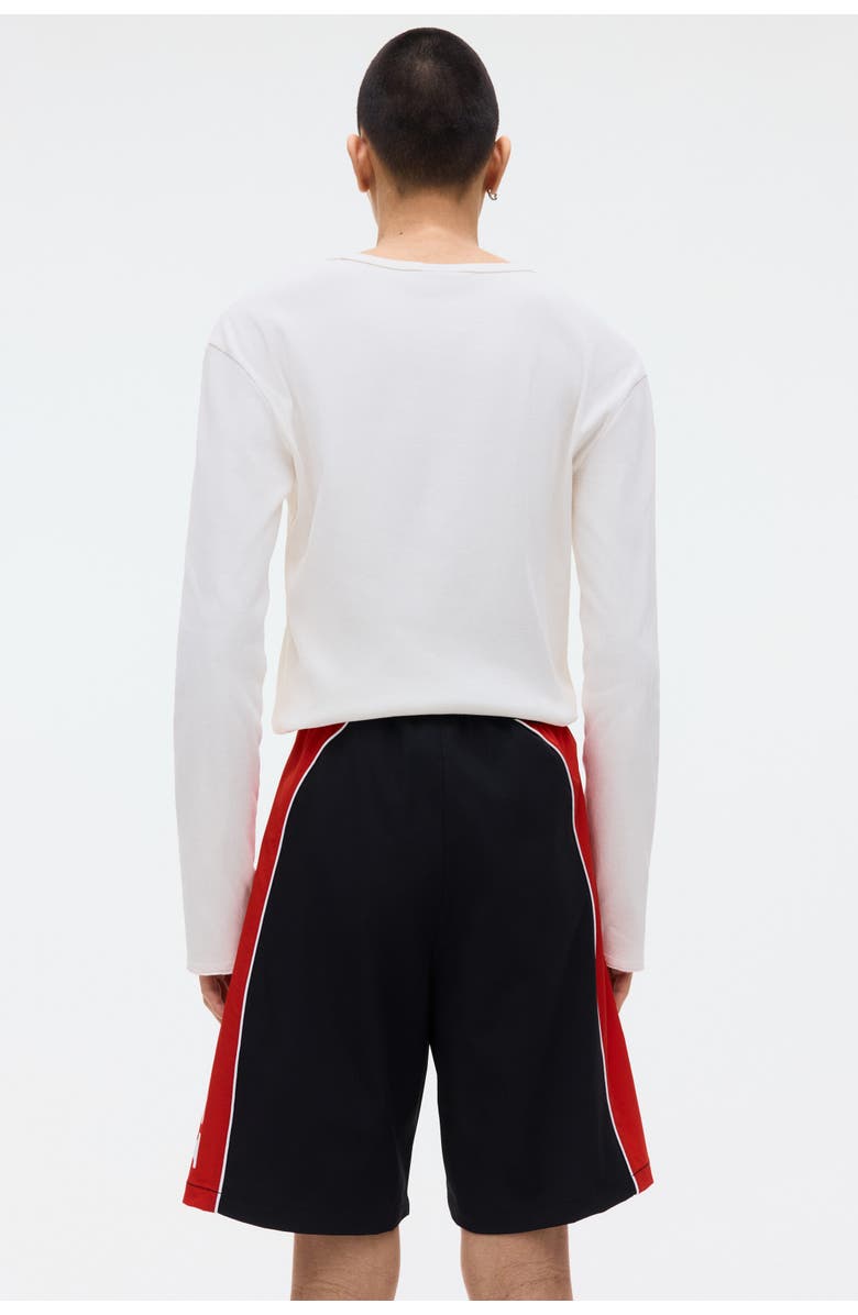 H&M Loose Fit Printed Shorts, Alternate, color, Black/Honda
