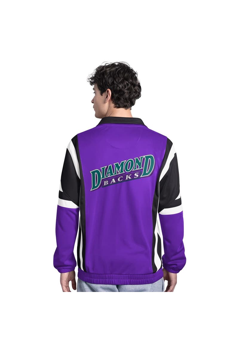 Men's Starter Purple/Black Arizona Diamondbacks Contender Tricot Full-Zip Track Jacket, Alternate, color, Purple