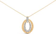 Haus of Brilliance Gold Vermeil 1/10 Cttw Diamond Bold Bead Pendant Necklace