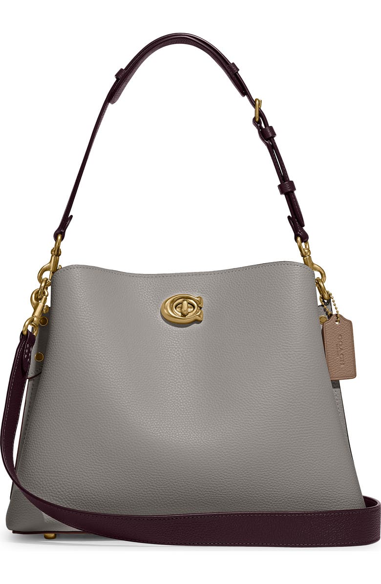 COACH Willow Colorblock Pebble Leather Shoulder Bag, Main, color,