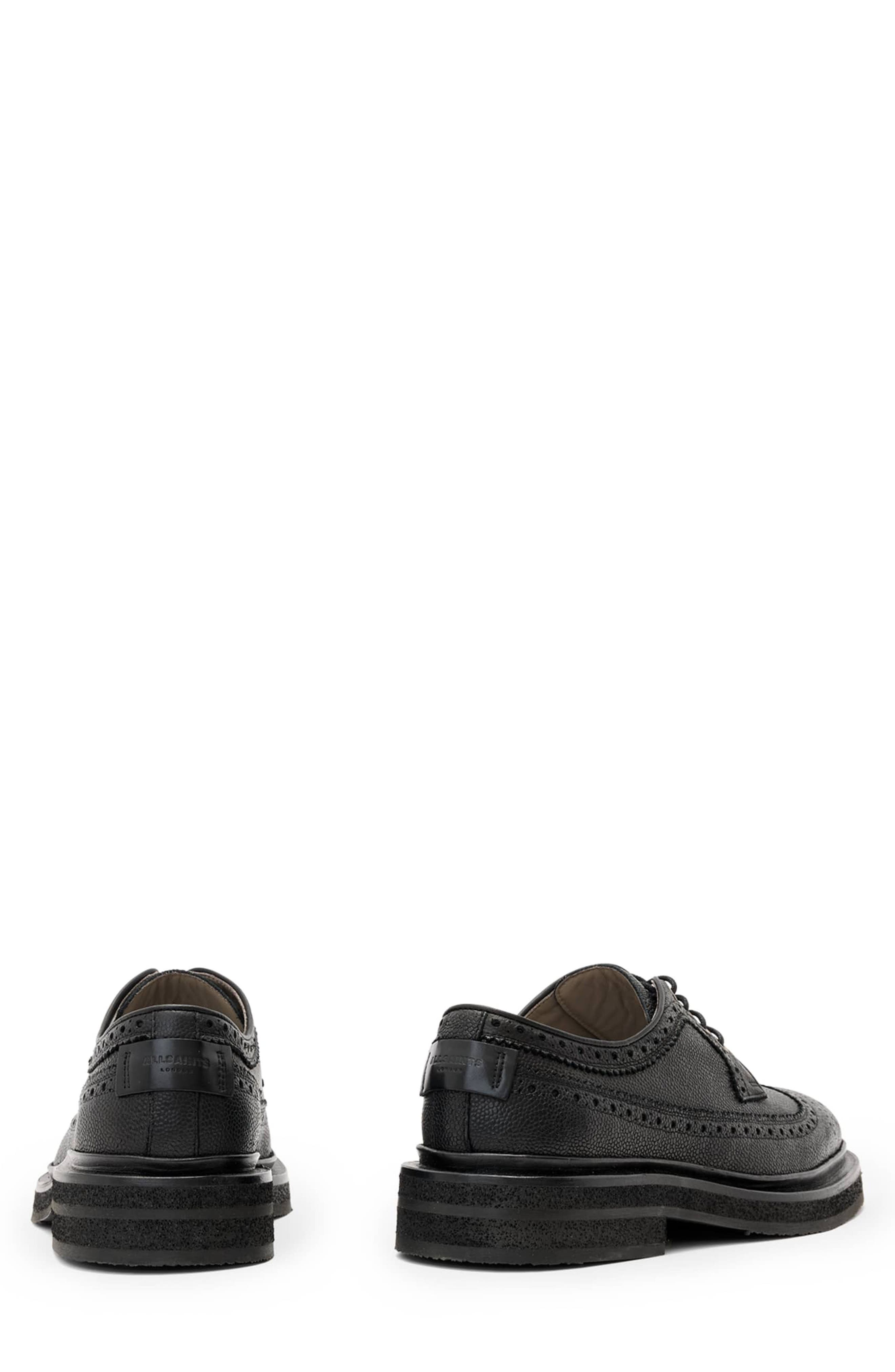 AllSaints Escher Broque Derby, Alternate, color, Black Grain
