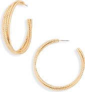 NORDSTROM RACK Textured Four Row Hoop Earrings