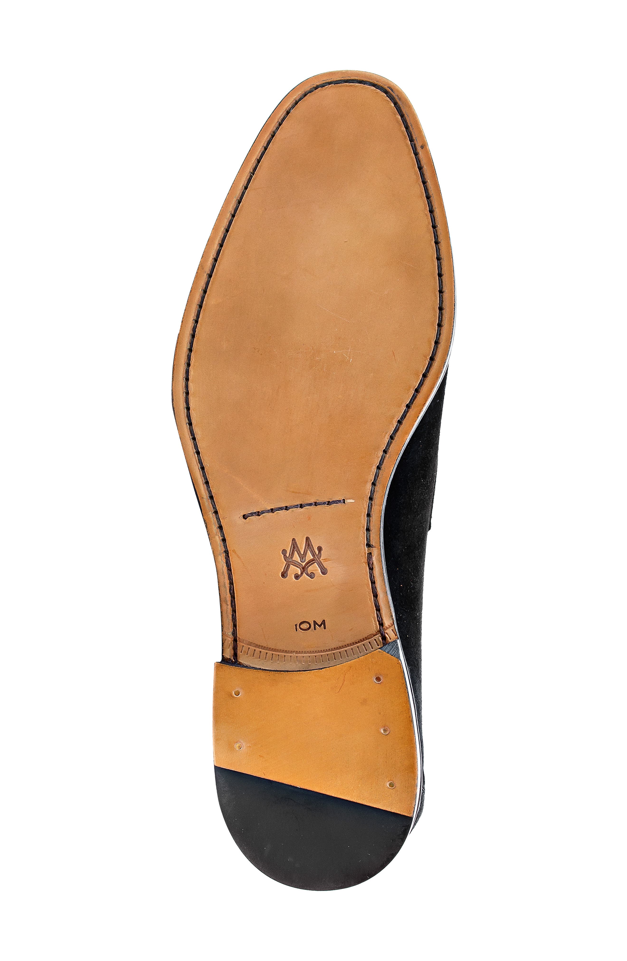 Mezlan Bracco Bit Ornament Suede Loafer, Alternate, color, Black