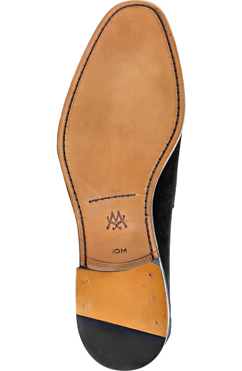 Mezlan Bracco Bit Ornament Suede Loafer, Alternate, color, Black