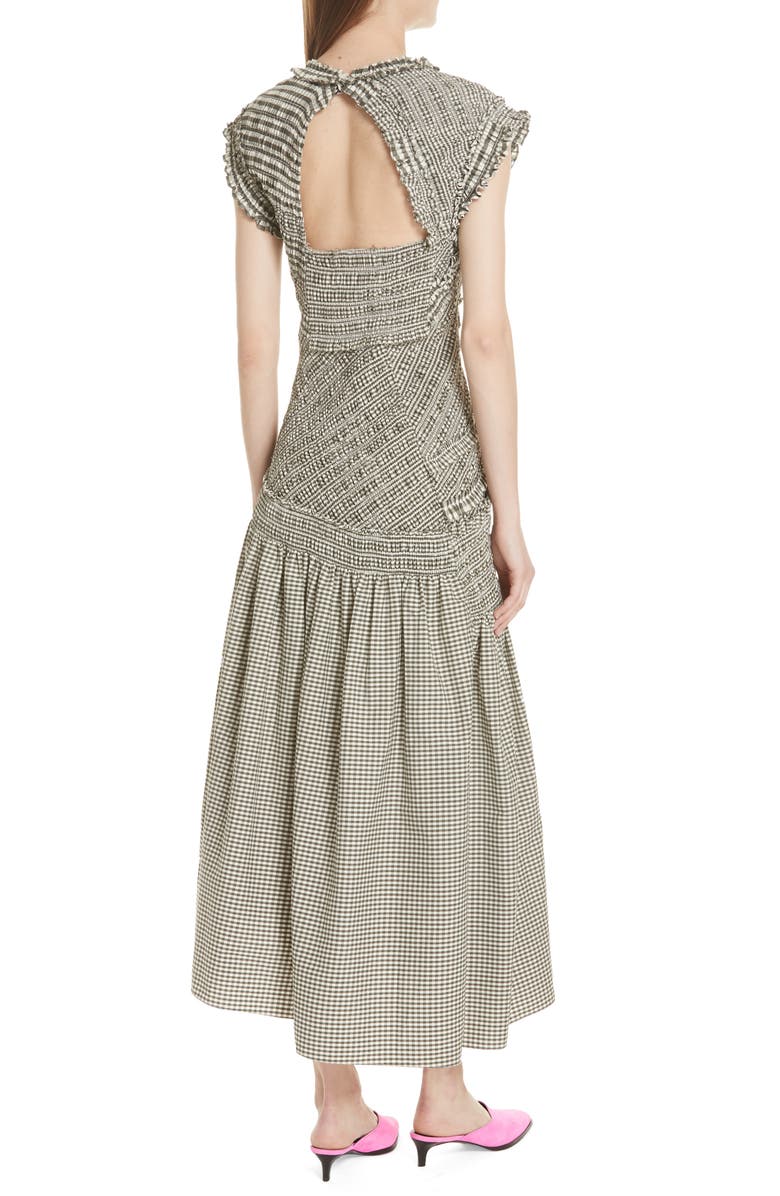 3.1 Phillip Lim Gathered Gingham Drop Waist Dress, Alternate, color, 