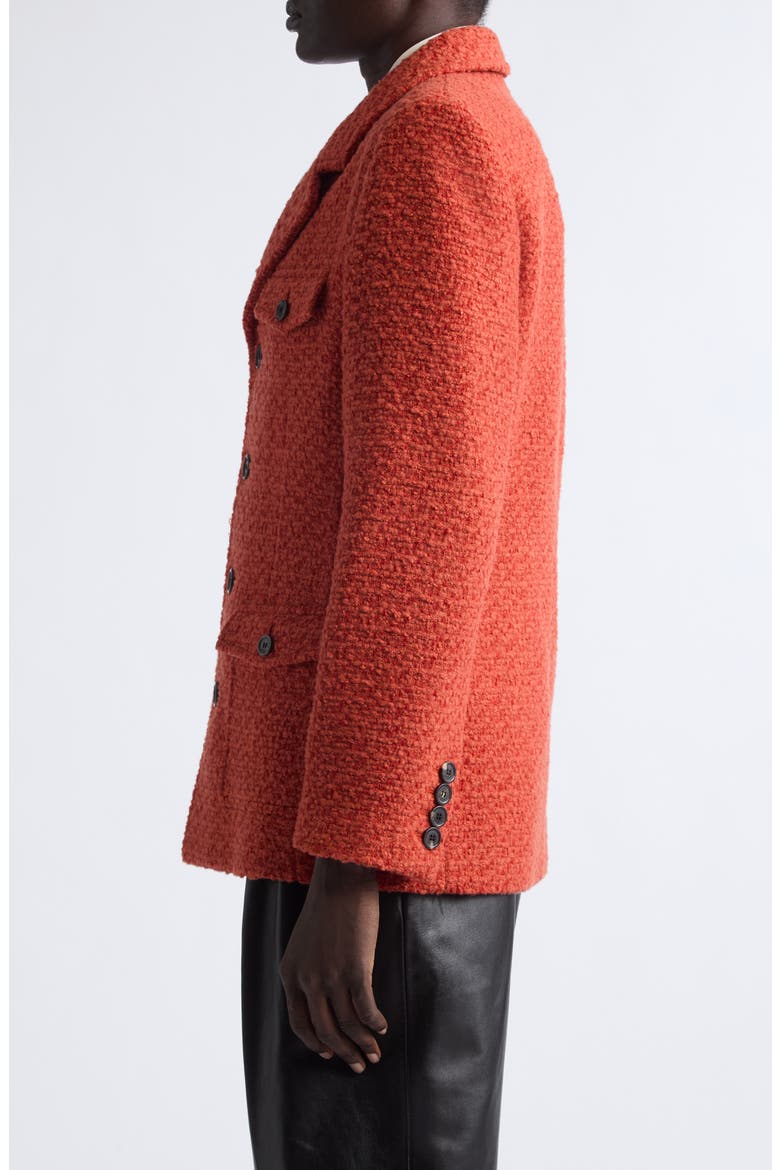 Tweed Wool & Silk Blend Jacket, Alternate, color, ORANGE