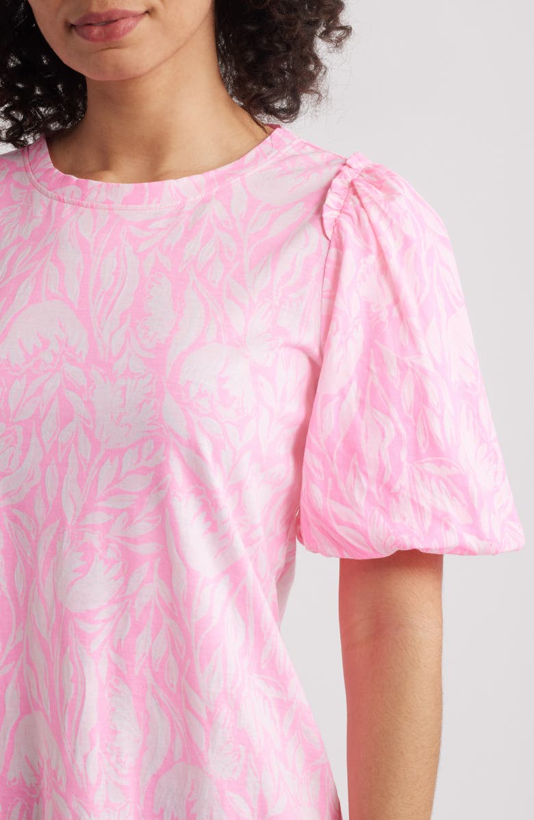 Lilly Pulitzer<sup>®</sup> Mercer Puff Sleeve Cotton T-Shirt Dress, Alternate, color, Rousseau