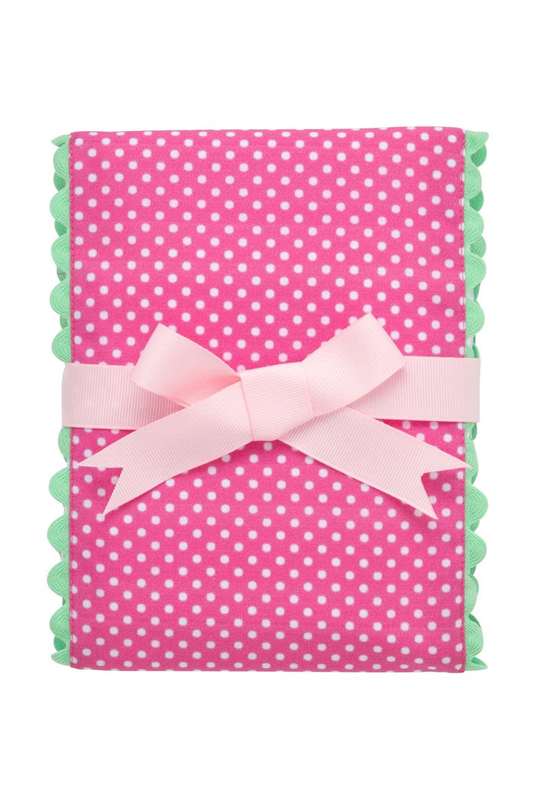 Dot Fancy Fabric Burp Cloth, Main, color, Pink Alligator Dot