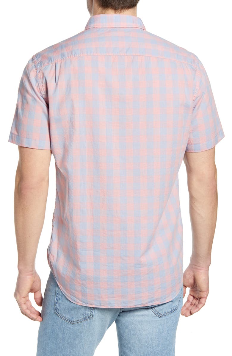 Faherty Movement Regular Fit Stretch Check Short Sleeve Button-Down Shirt, Alternate, color,