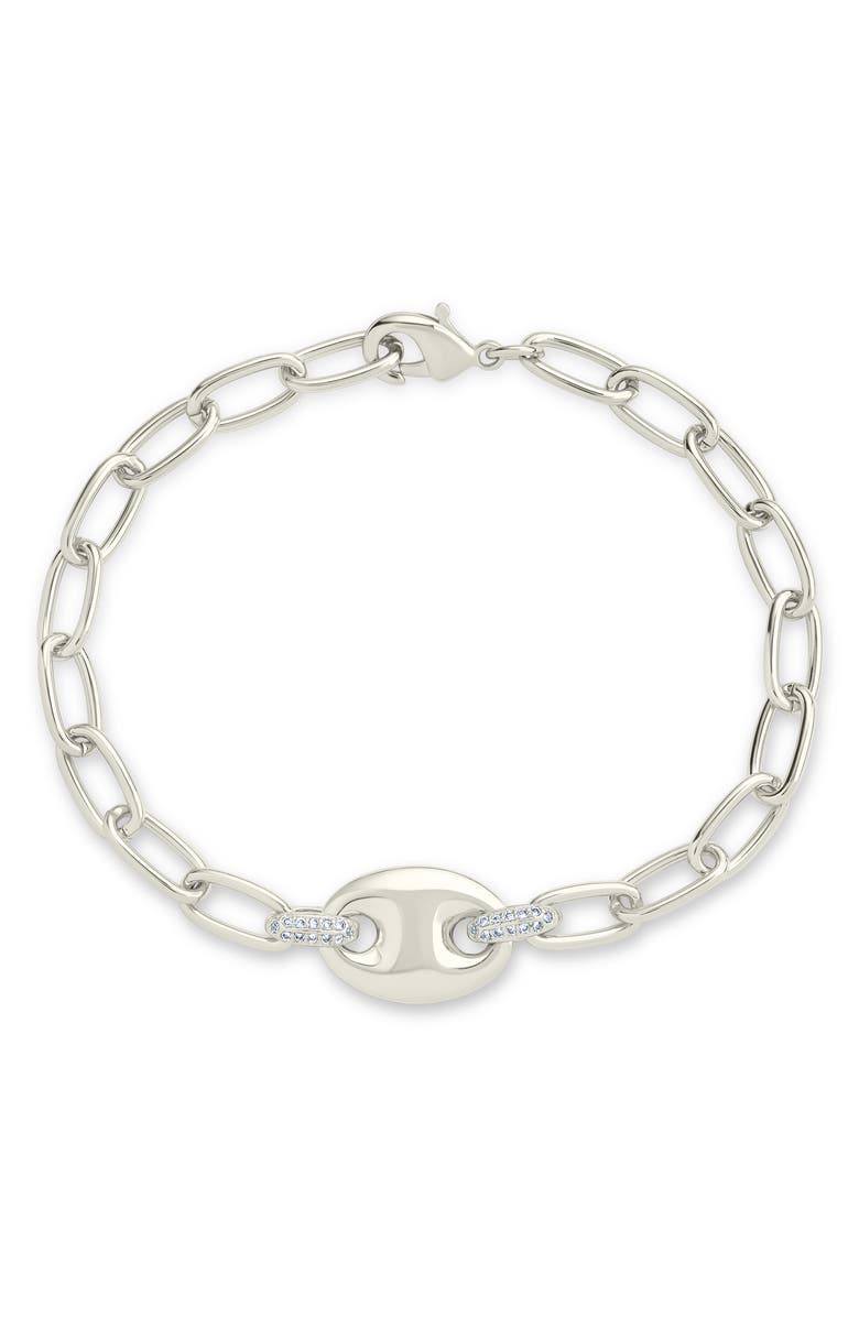 Sterling Forever Bliss Anchor Chain Bracelet, Main, color, 