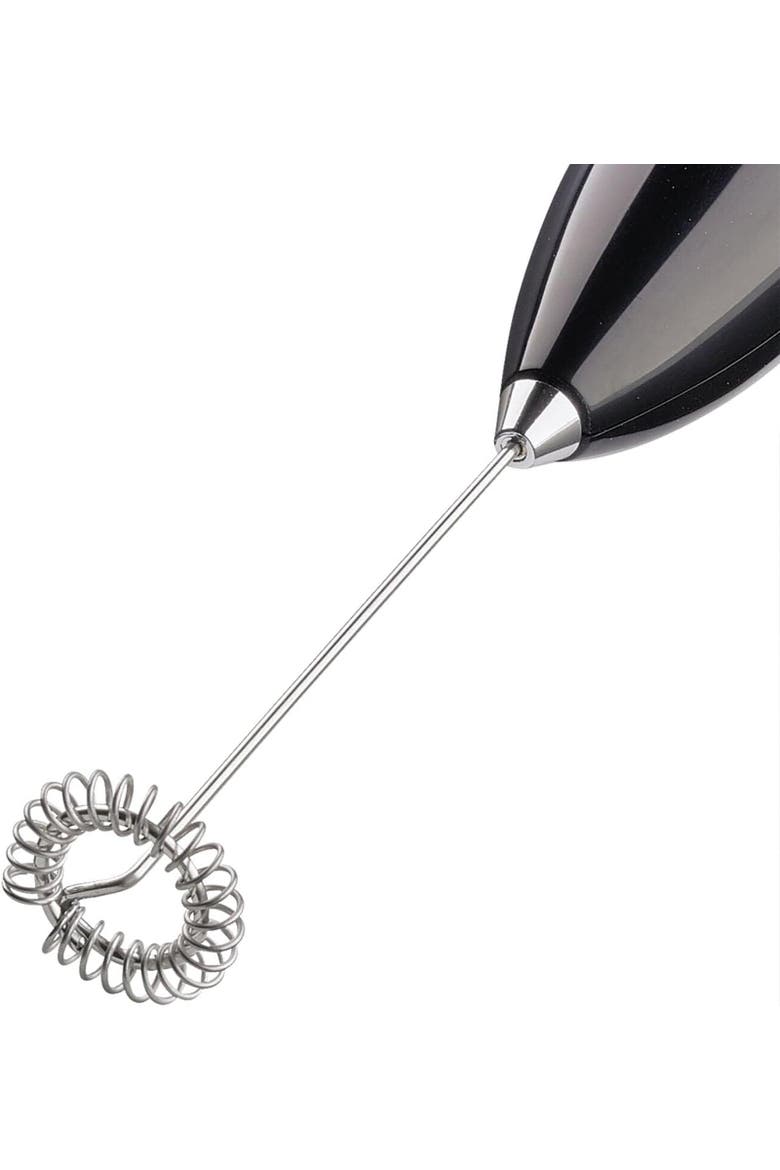 Latteforte Battery Powered Milk Frother with Stainless Steel Stand, Alternate, color, Black