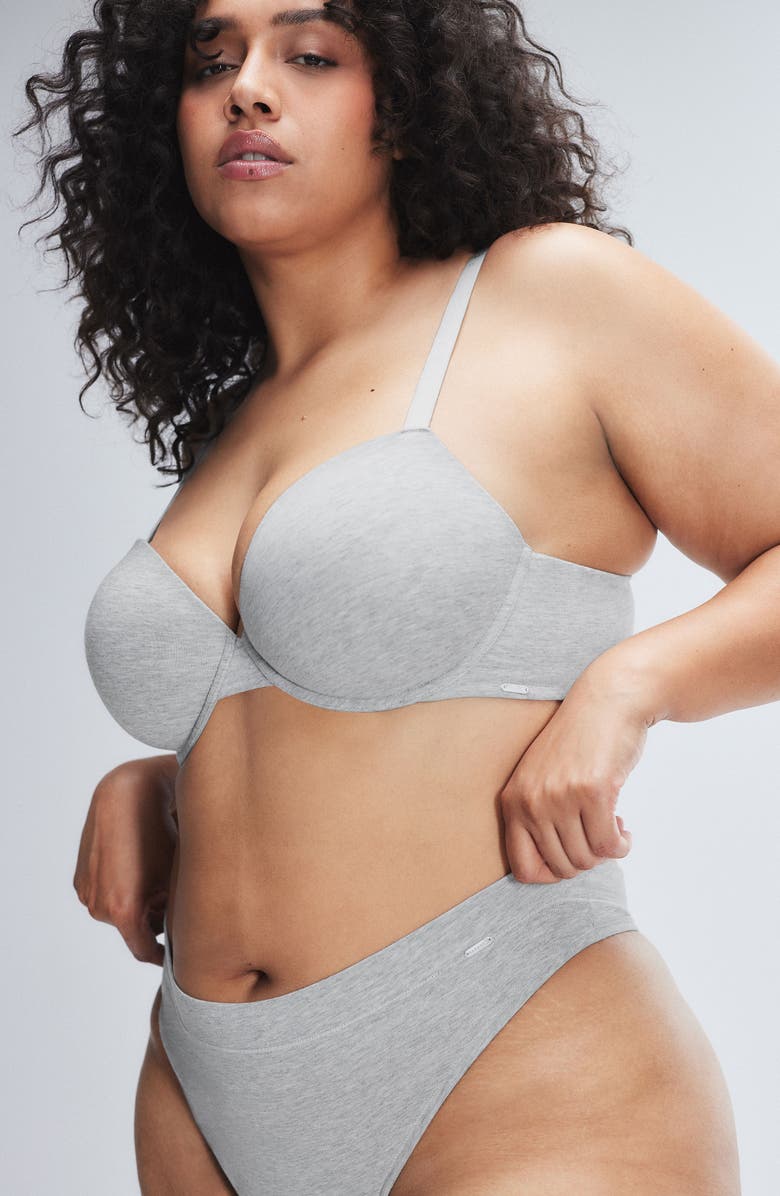 SAVAGE X FENTY Stretch Cotton Essentials Thong, Alternate, color, Platinum Grey