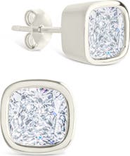 Sterling Forever Cushion-Cut Cubic Zirconia Stud Earrings