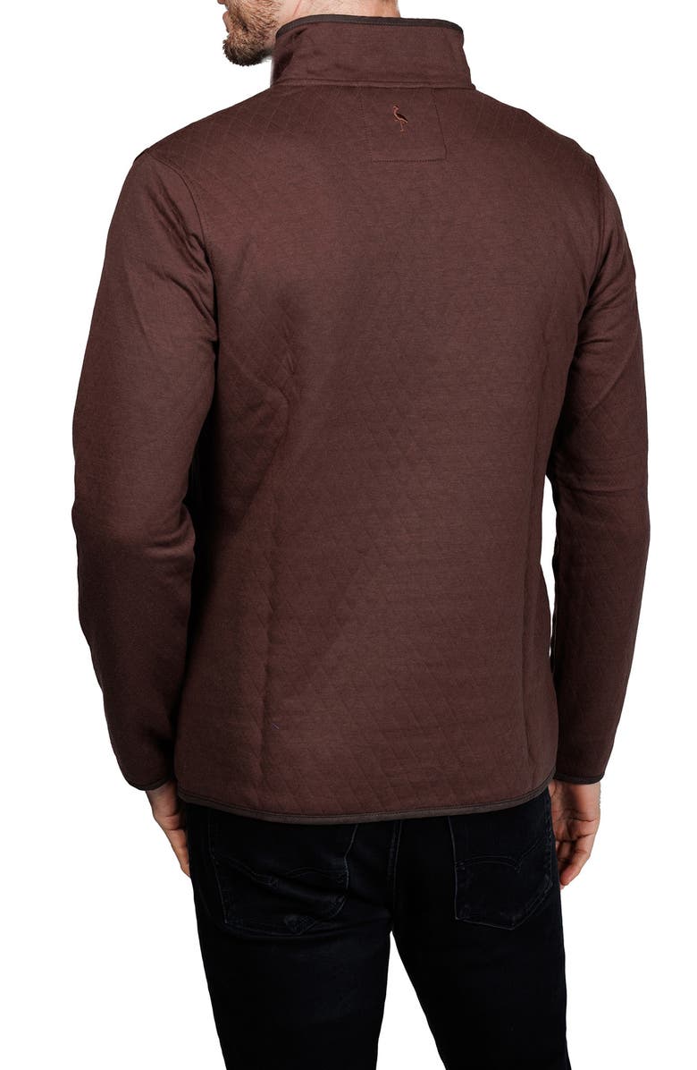 TailorByrd Quilted Quarter Zip Pullover, Alternate, color, Chocolate