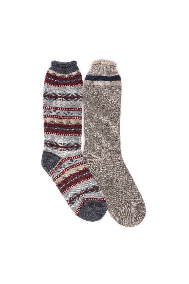 Heat Retainer Socks 2 Pair Pack, Alternate, color, Blue/Radicchio