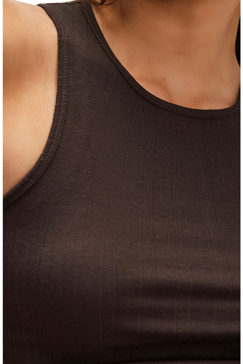 Fresh in Love Pointelle Rib Crewneck Tank, Alternate, color, BROWN